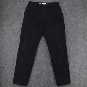 Aime Leon Dore Mens Black Double Pleated Cotton Chino Trousers Pants 30x29